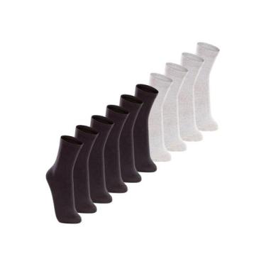 Imagem de Kit com 10 Pares de Meias Cano Longo Lupo 4575-088 Colorido, Cinza