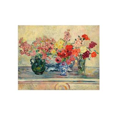 Imagem de Flores Pintura em tela Famosa Pintura Reprodução-Quadros para sala de estar-Três vasos flores-Pôster e impressões 60x80cm Sem Moldura