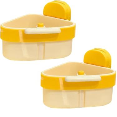 Imagem de Rack de canto da sucção, rack coletor de alimentos destacável para armazenamento da sucção, suporte multifuncional para pia de cozinha para esponja, alimentos, (orange)