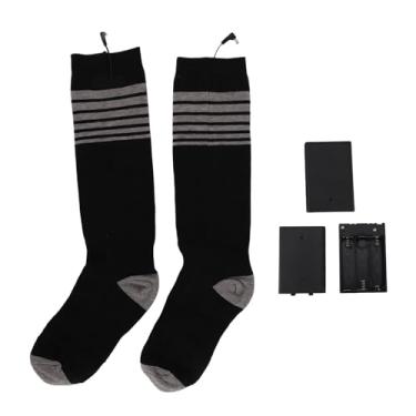 Imagem de ZJchao Meias Elétricas Aquecidas Com Bateria Térmica Meias de Inverno Com 3 Configurações de Calor para Homens Atividades Ao Ar Livre de Homens Preto