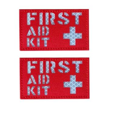Imagem de Kit refletivo de primeiros socorros branco/vermelho IFAK Medic MED Trauma Paramedic Hook Patch (Estilo C)