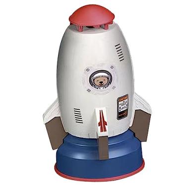 Imagem de Domary Lançador de Aspersão Kids Sprinkler Cartoon Style Rocketing Water Toy Premium Safe Material Melhoria da Coordenação Dos Olhos da Mão Interação Pai Criança para Jardim (branco)