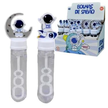 Imagem de Bolhas de Sabão Infantil, Display com 24 Unidades, Temas Variados - Princesas, Dinossauro, Pato, Astronauta, Baby Shark, Sereias, Brinquedo para Festa (ASTRONAUTA)