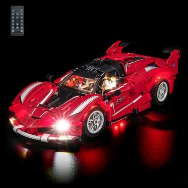 Imagem de LocoLee Kit de luz compatível com Lego 42212 Ferrari FXX K – sem luz apenas para modelo, acessórios de iluminação LED compatíveis com Lego Technic 42212 (versão RC)