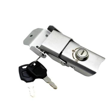 Imagem de QccHieUs Trava de porta-malas de motocicleta, trava de caixa traseira de aço inoxidável, substitui acessório antifurto para reparo, 1 Fechadura 2 Chaves