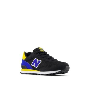 Imagem de New Balance Tênis infantil unissex 515 V1 com cadarço, Pedra preciosa preta/azul, 16