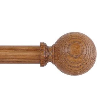 Imagem de Varão de cortina HTZON Wood 1" ajustável 180-360 cm marrom