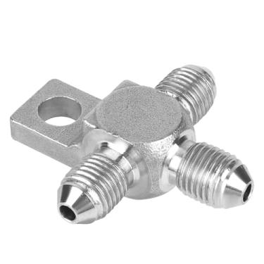 Imagem de Bloco em T de Linha Freio Macho 3an, Bloco em T 3an de Aço Inoxidável com Aba Montagem para Sistemas Frenagem Automotiva(Prata)