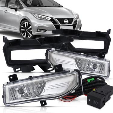Imagem de Kit farol de milha do nissan versa 2020 2021 e 2022 com molduras inter