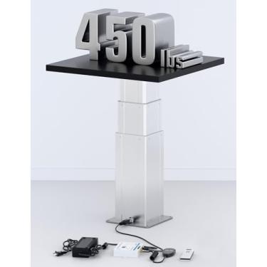 Imagem de DIHOOL Mesa de elevação elétrica resistente para automação e máquinas, altura ajustável de 59 a 135 cm, carga de 204 kg - coluna de elevação de motor silenciosa e controle programável