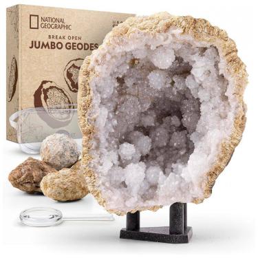 Imagem de Kit de Ciências da Terra NATIONAL GEOGRAPHIC Break Open 5 Jumbo Geodes com 5 Geodos Extra Grandes Premium com Cristais, Óculos, Blue Marble