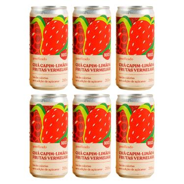 Imagem de Kit 6X: Chá de Capim Limão com Frutas Vermelhas Gaseificado Brazô 269ml