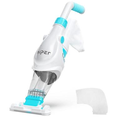 Imagem de Aspirador de Piscina sem Fio, Recarregável com Autonomia da Bateria de 1H, Limpeza Profunda e Sucção Forte, 110V, AIPER P1111, Branco e Azul
