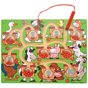 Imagem de Quebra Cabeça Infantil de Madeira, Tema Labirinto de Números com Varinha Magnética para Crianças Acima de 3 Anos, Melissa & Doug