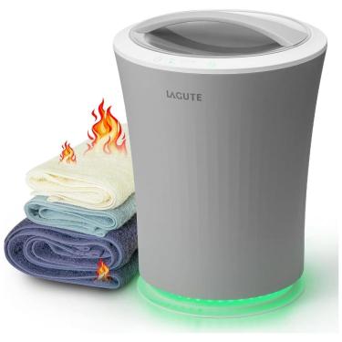 Imagem de Aquecedor de Toalha Elétrico 20L com Desligamento Automático, Temporizador de 3 Níveis, Alarme de Aviso e Luz RGB, 110V, Lagute, Cinza