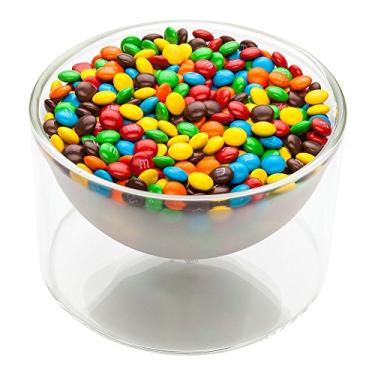 Imagem de Restaurantware Forma Tigelas de parede dupla de 382 g, 10 tigelas redondas para aperitivos - Pratos de sobremesa de vidro fosco com isolamento raso servem lanches doces ou frutas para festas ou