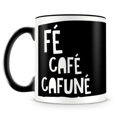 Imagem de Caneca Personalizada Fé Café Cafuné - Porcelana Brilhante - Amo Caneca