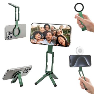 Imagem de ULANZI MA60 Suporte magnético de tripé de telefone para iPhone - Mini tripé de alumínio para smartphone, suporte para celular, ímã forte, suporte rápido compatível com iPhone 17 16 15 14 13 12 séries