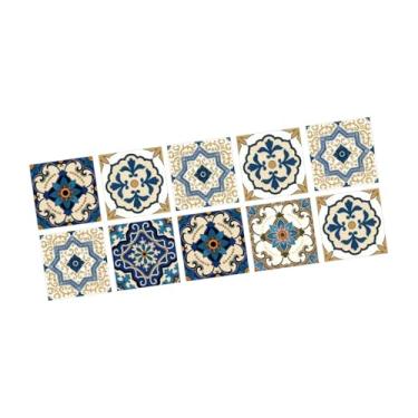 Imagem de MotiveTech Adesivo de marroquino PVC papel de parede adesivo de parede interno decalque mural faça você mesmo para festa lavanderia móveis backsplash, 15cmx15cm