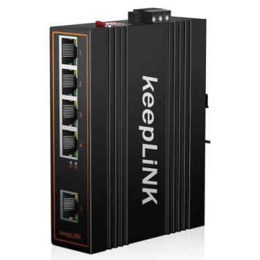Imagem de Switch PoE industrial KeepLink de 5 portas Fast Ethernet não gerenciad