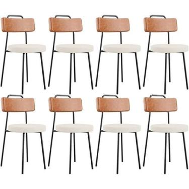 Imagem de Kit 08 Cadeiras Decorativas Estofada Sala De Jantar Barcelona L02 mate
