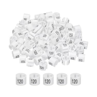 Imagem de Marcador de cabide colorido para pendurar para roupas (tamanho 120, branco) para código de cores de roupas de vestuário, pacote com 100 peças