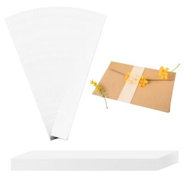 Imagem de 150 peças de faixa de barriga de velino para convites de 13 x 18 cm, envoltório de velino transparente de 31 x 4 cm, acessórios para convites de casamento, envelopes e cartões postais