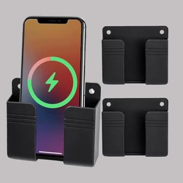 Imagem de Caixa organizadora de armazenamento montada na parede, sem perfuração, controle remoto, plugue para celular, cabo, porta-contêineres