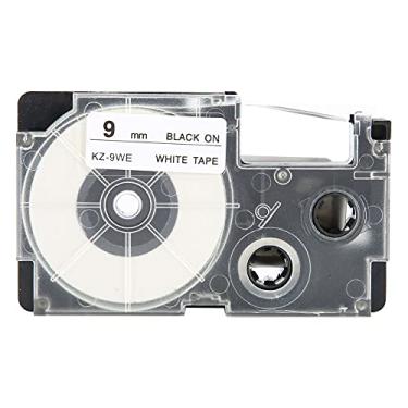 Imagem de Cartucho de fita de 9 mm para impressora etiquetadora KL-60/120/170/780/820 CW L300 (preto sobre branco)