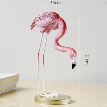 Imagem de Fenteer Estátua de Resina de Anjo Flamingo, Escultura de Pássaro, Arte Moderna, Estatueta de Jardim com Suporte de Metal para Quintal, Lago, Canteiro de Flore