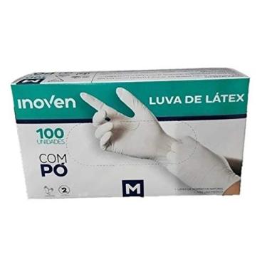Imagem de Inoven Luva de Procedimento Descartável Látex M - Caixa C/ 100 Unidades - Branco