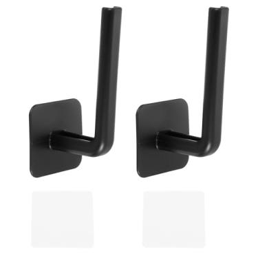 Imagem de 2 suportes para chapéus para bonés de beisebol, ganchos adesivos de plástico para chapéus, organizador de chapéus, ganchos fortes para parede, porta, armário, escritório, quarto, preto