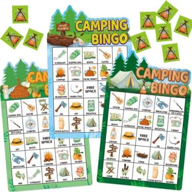 Imagem de Jogo de bingo Fancy Land Camping para crianças de 24 jogadores ao ar l