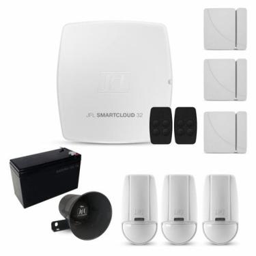 Imagem de Kit alarme wifi jfl smartcloud 32 com 06 sensores sem fio - JFL ALARME