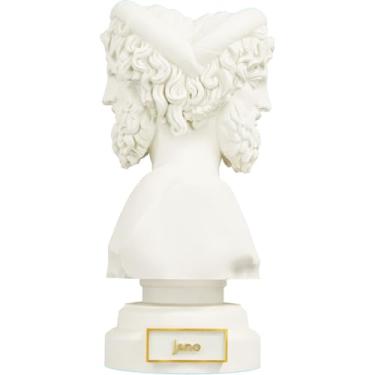 Imagem de Estátua Busto Jano - Deus Romano das Mudanças - Janus (Cor Mármore Dourado)