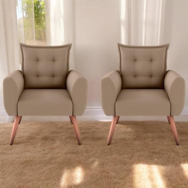 Imagem de Jogo De Poltronas Decorativas Emma Suede Bege