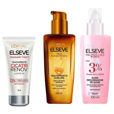 Imagem de Elseve Kit  Sérum + Óleo Extraordinário + Leave-in de Tratamento, Kit