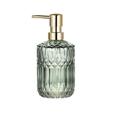 Imagem de Dispensadores de sabão de bancada Dispensadores de sabão de bancada Dispensadores de loção de vidro verde 390 ml/380.2 g Excelente dispensador de chuveiro de vidro espesso Dispensadores de sabão