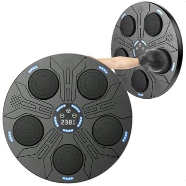 Imagem de Maquina Boxe Musical Eletrônico Caixa Som Inteligente C/ 5 Alvos Academia Treino Casa Treinamento Box Machine Na Parede