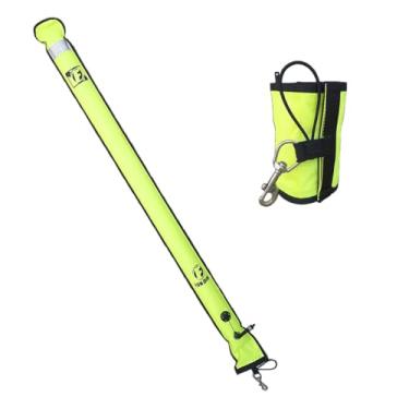 Imagem de Deco Marker 180 cm Nylon 210D – Sinalizador de superfície com 12 kg de elevação, inflagem por octopus/mangueira/oral e válvula de alívio (Amarelo)