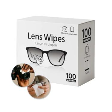 Imagem de 100x Lens Wipes Lenços Umedecidos para Limpeza de Lentes de Óculos, Câmeras e Telas