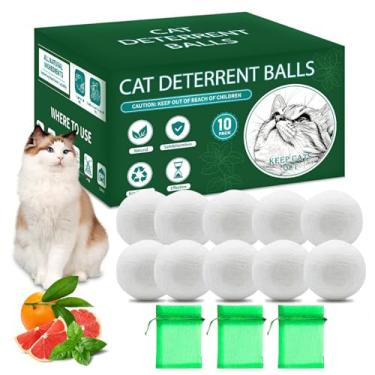 Imagem de Repelente de gatos ao ar livre e interno, bola de óleos essenciais naturais seguros para gatos mantém os gatos fora do quintal permanentemente, evita arranhões e mordidas ao urinar, protege jardins e
