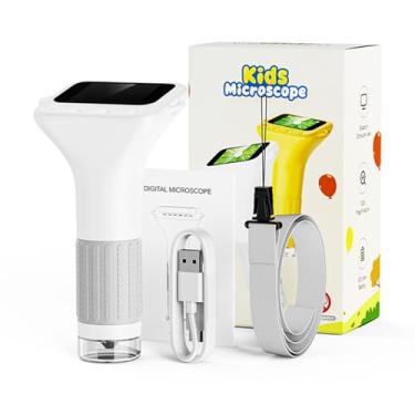 Imagem de Microscópio Portátil para Crianças - Brinquedo Científico com Ampliação 1000X - Lupa de Bolso para Exterior - para Aprendizes Jovens Exploradores da Atividades Finais de Semana em Casa