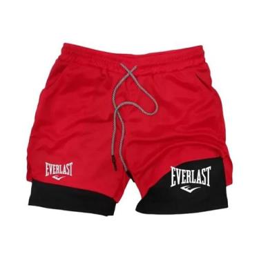 Imagem de Shorts Masculinos 2 Em 1 Para Corrida, Roupa Esportiva De Dupla Camada