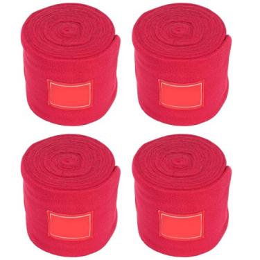 Imagem de A perna do polo do cavalo envolve a atadura protetora do poliéster engrossa alonga para atividades equestres (Red)