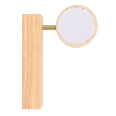 Imagem de Hyuduo LED Wall Sconce Wall Mounted Luz de Leitura de Parede Com Rotação de Luz Quente Cabeça Giratória Madeira Rústica e Pedra Hardwired para Quarto Corredor Sala (Cor de madeira)