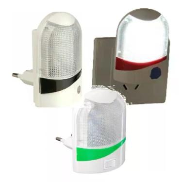 Imagem de Luz Noturna Led com Sensor Fotocélula Automático, Bivolt, Branco, 1W, 6.5x6.5x2.8cm, para Tomada, Quarto Infantil