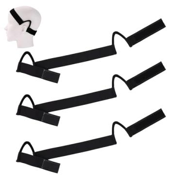 Imagem de 3un Faixas Elásticas para Peruca com Tela Frontal, Faixas Perucas de Renda Elásticas Antiderrapantes Premium com Design em Formato de C As Orelhas Ideais para Mulheres (Pretas)