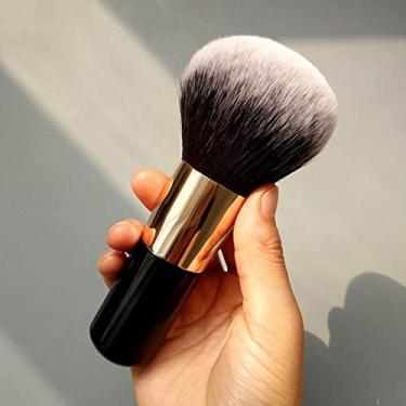 Imagem de 1 pincel de maquiagem grande, pincel de base de rosto macio para blush para maquiagem (preto)