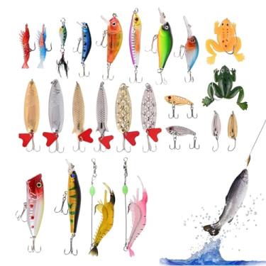 Imagem de Calendário De Advento - 24 Dias De Iscas Para Calendário Advento,Anzois Realistas De Achiga Perca Truta Salmao Para Natal | Para Em Lago Rio Piers Praia Agua Doce E Salgada Para Adultos